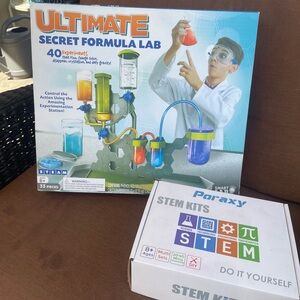 Science Kit with Blue, Green, and Orange Components